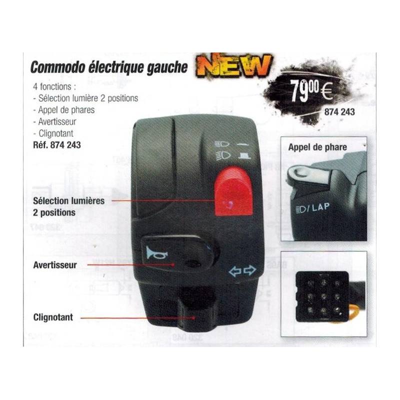 Commodo électrique gauche DOMINO BIHR RACING 009.Équipement route – 874243 –  €