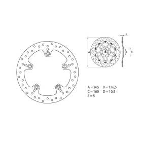 Disque de frein arrière Nine T Brembo Serie Oro Rond Fixe