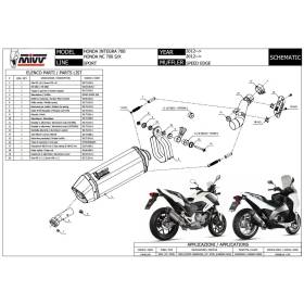 SILENCIEUX HONDA INTEGRA 700 - NC 700S-X / MIVV