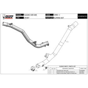 Silencieux pour moto SUZUKI GSR600 - MIVV MVUS020 Choisissez dans la liste  TUBE NO KAT