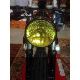 Sticker NEO pour optique de phare ronde Moto - Jaune - Creativ Garage