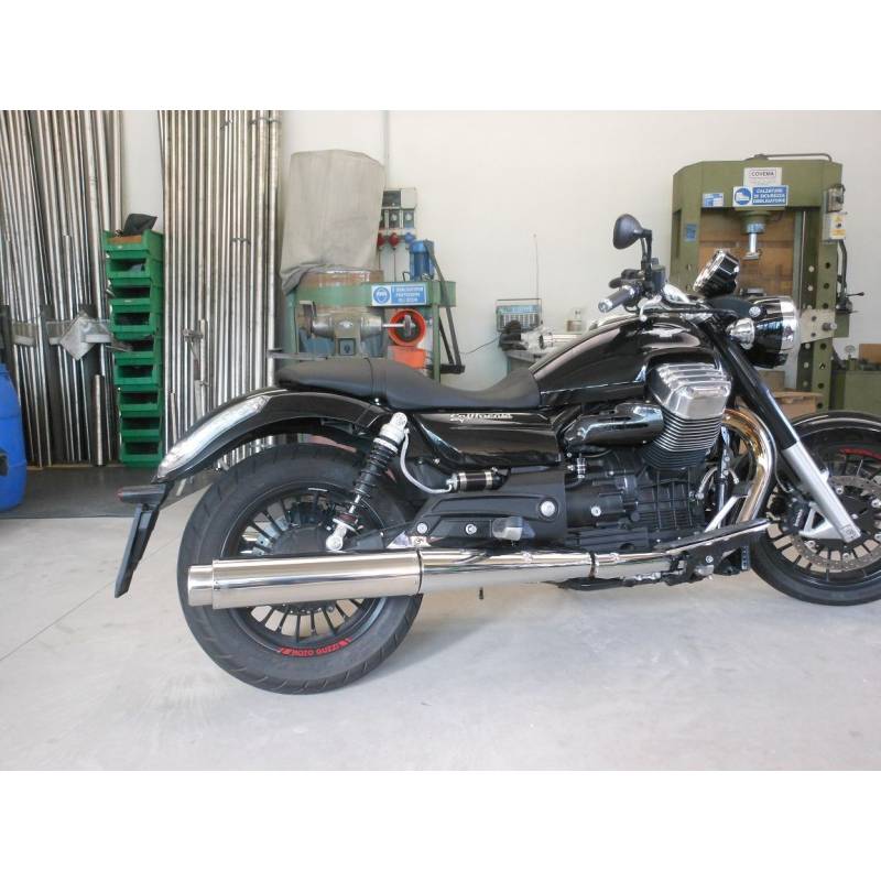 Mistral Echappement, acier inoxydable poli, EURO5, - Moto Guzzi