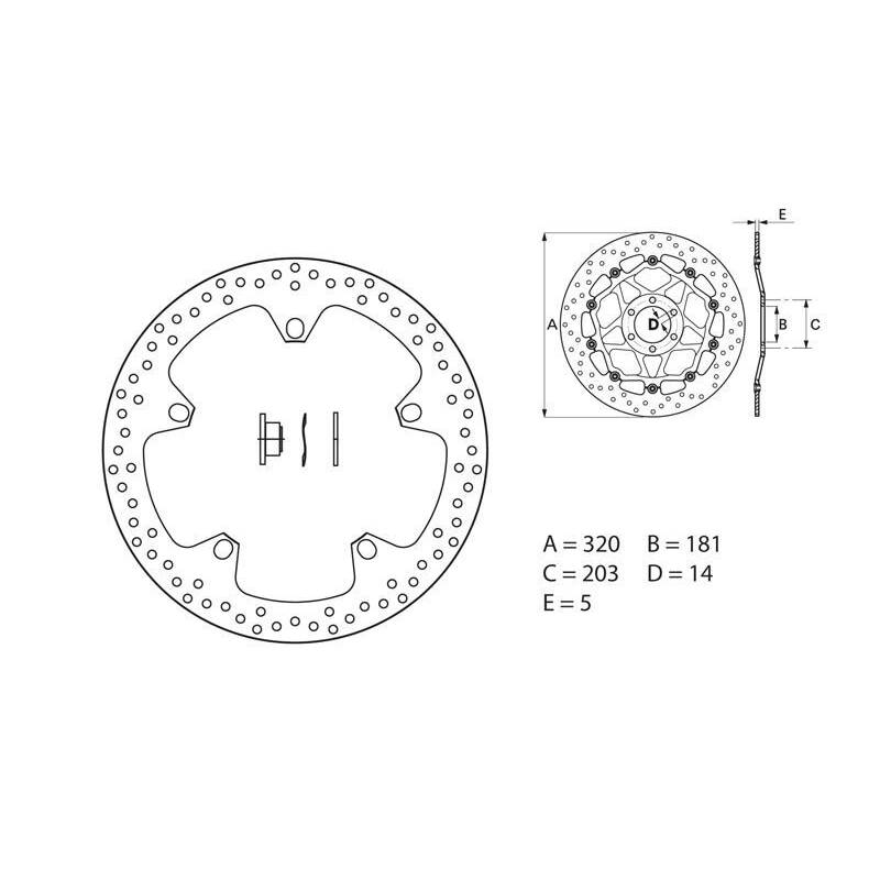 Disque de frein avant Brembo Bmw Nine T - 35700132