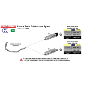 Silencieux Africa Twin Adv Sports - Arrow 72621PK