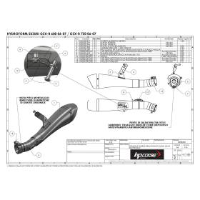 SILENCIEUX SUZUKI GSXR600 06-07 / HP CORSE SUHY1004-AB