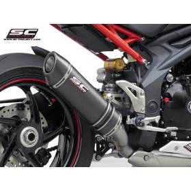 Double Silencieux d'échappement Moto Scorpion Serket Inox pour Speed Triple  1050 (16-17)