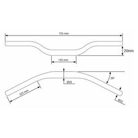 Guidon conique 22-29mm, hauteur 20mm Puig 7492