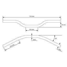 Guidons cylindrique 22 mm, hauteur 76 mm / Puig 6242