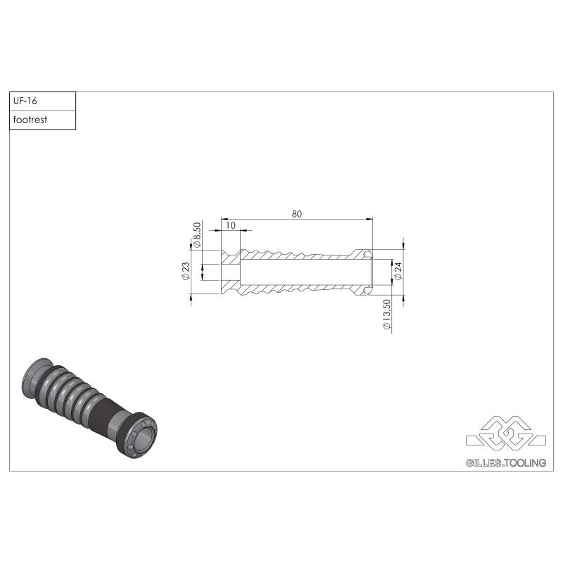 Reposes pieds passager Kawasaki Z750S - Gilles Tooling Sport Silver