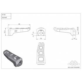 Reposes pieds pilote Aprilia RSV1000 - Gilles Tooling Touring Silver