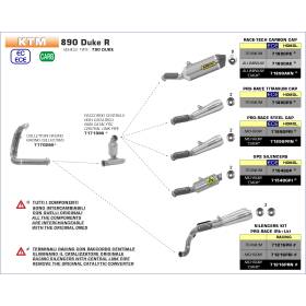 Raccord centrale non catalytique KTM 890 Duke R - Arrow 71702MI