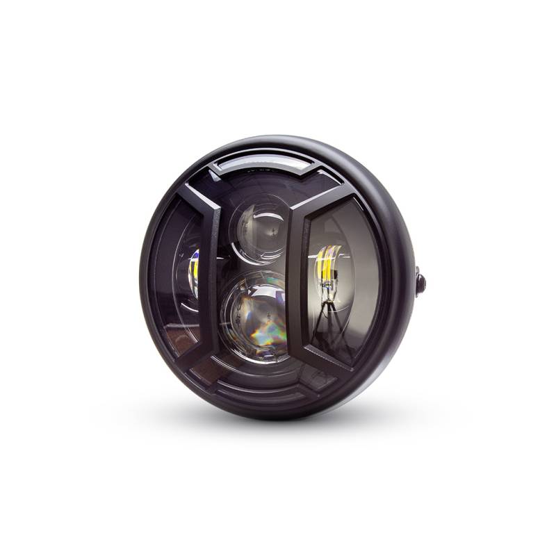 OPTIQUE DE PHARE LED  NOIR MAT 7" / 52-0158