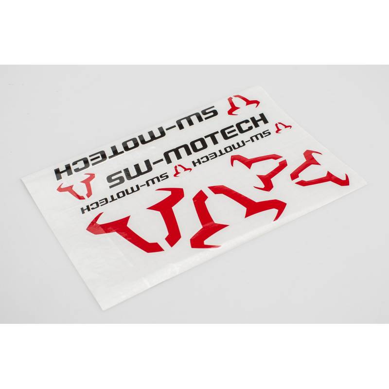 SW MOTECH Set d`autocollants SW-MOTECH 310x260 mm. Taureau: rouge, SW-Motech: noir.