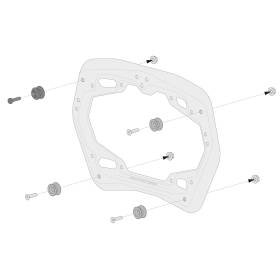 SW MOTECH Kit dadaptation sur support de valises PRO Pour valises latérales AERO ABS. Pour 2 valises.