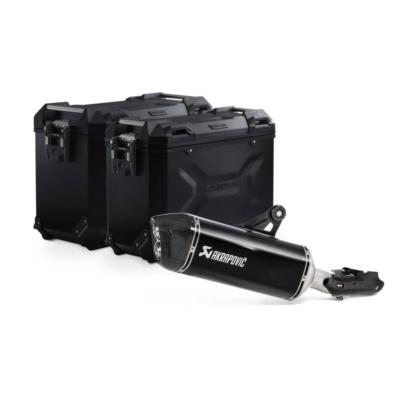 Kit valises TRAX ADV + Akrapovic Noir. 45/37 l. BMW R 1250 GS / Adventure (19-).