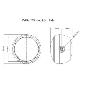 PHARE DAYTONA LED NOIR DIAMÈTRE 125MM - 88633