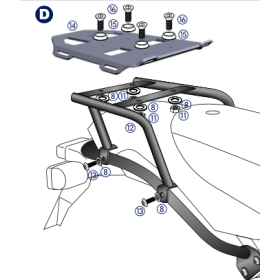 Porte paquet BMW HP2 2005-2008 / Hepco-Becker Minirack