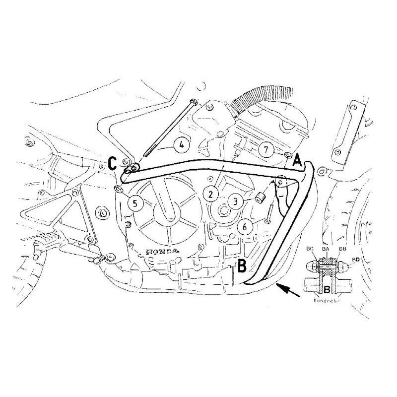 Protection moteur CB600F 1998-2006 / Hepco-Becker 501117 00 02