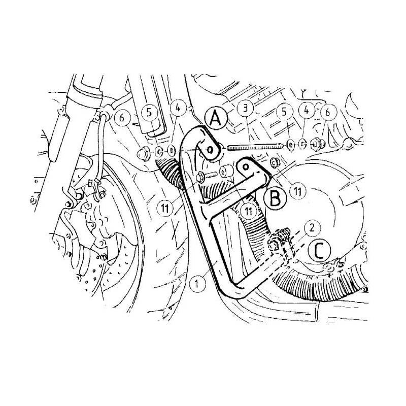 Protections moteur Honda CB900 Hornet - Hepco-Becker 501126 00 01