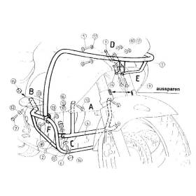 Protection moteur Honda NT650V Deauville - Hepco 501122 00 01