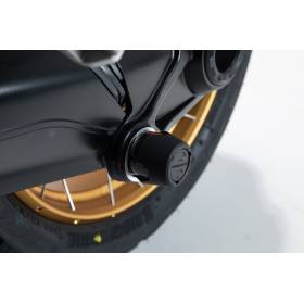 Roulettes de protection pour bras oscillant Noir. Modèles BMW avec monolever à l'arrière.