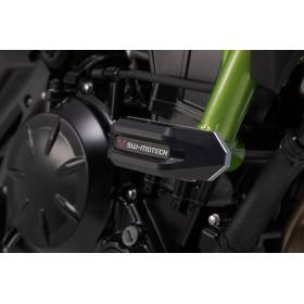 Kit de patins de cadre Noir. Kawasaki Z650 (16-).