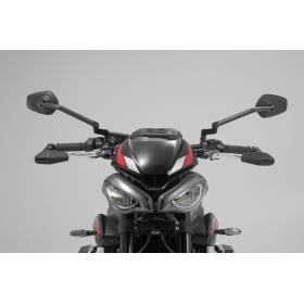 Protège leviers avec déflecteur de vent Noir. Triumph Street Triple 660 (17-) / 765 (16-).