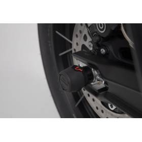 Roulettes de protection pour bras oscillant Noir. Triumph Tiger 800 (10-)/ 900 (19-).