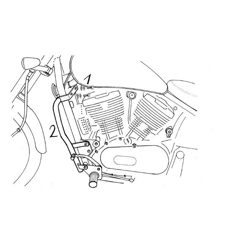 Protections moteur Kawasaki VN 800 - Hepco-Becker 501208 00 02