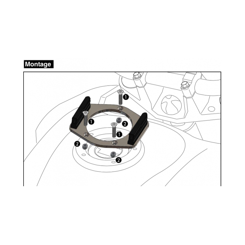 Support sacoche réservoir Guzzi V7 II Scrambler - Hepco-Becker