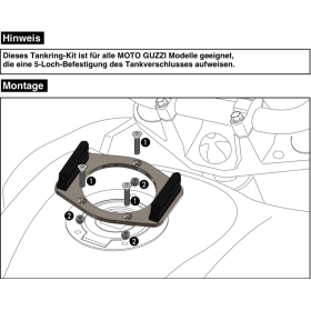 Support sac réservoir Moto Guzzi V7 II - Hepco-Becker 506545 00 09