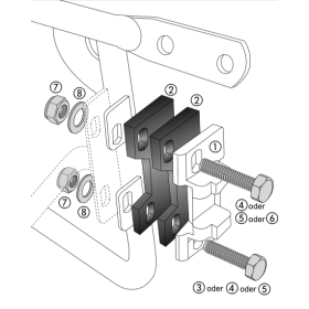 Adaptateur support de Valises Alu Standard Hepco-Becker - 710081