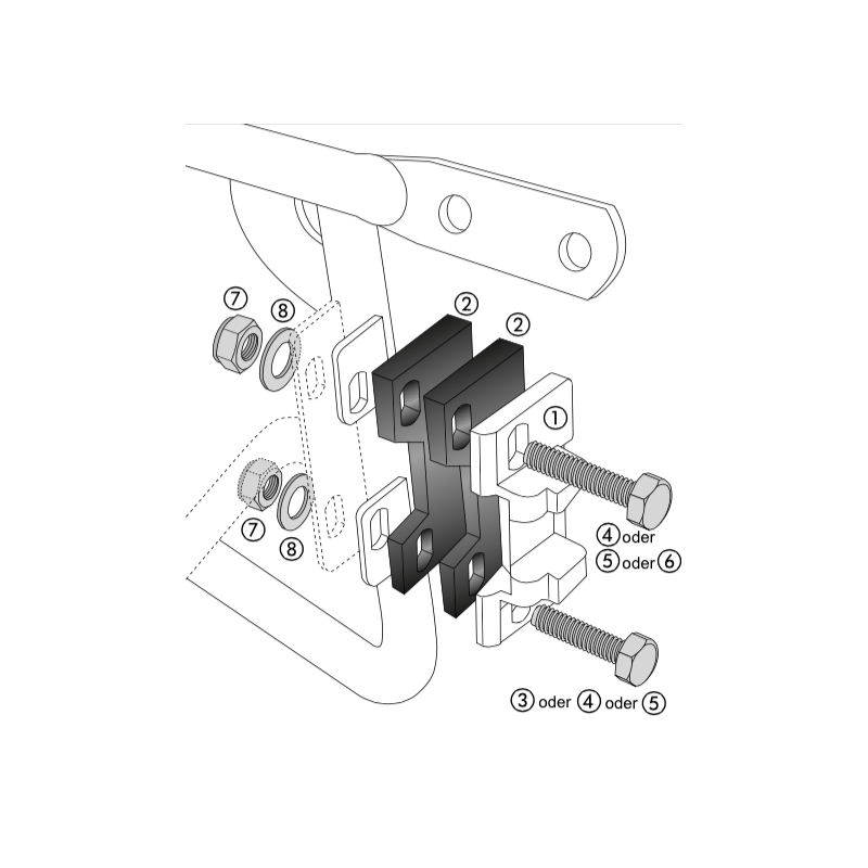 Adaptateur support de Valises Alu Standard Hepco-Becker - 710081