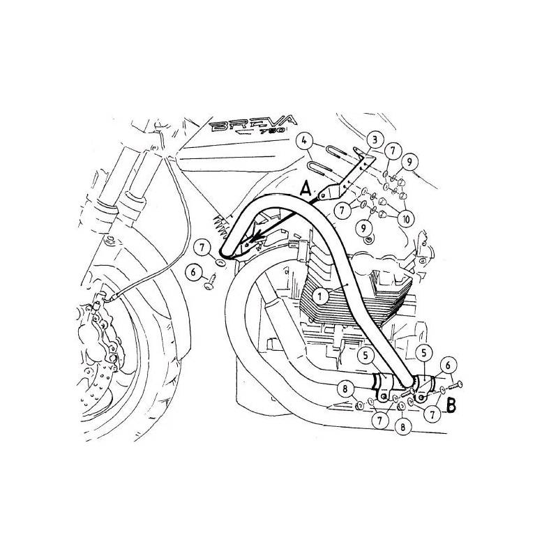 Protection moteur Moto-Guzzi Breva V750 ie (2003-2013) / Hepco-Becker