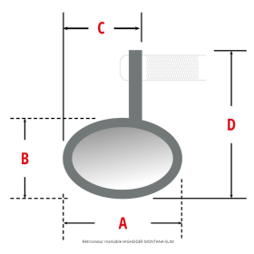 Rétroviseur Embout de Guidon Highsider Montana Slim 301-264