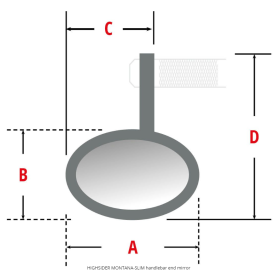 Rétroviseur Embout de Guidon Highsider Montana Slim 301-265