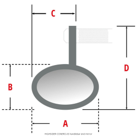 Rétroviseur embout de guidon Highsider Cornero XS 301-081