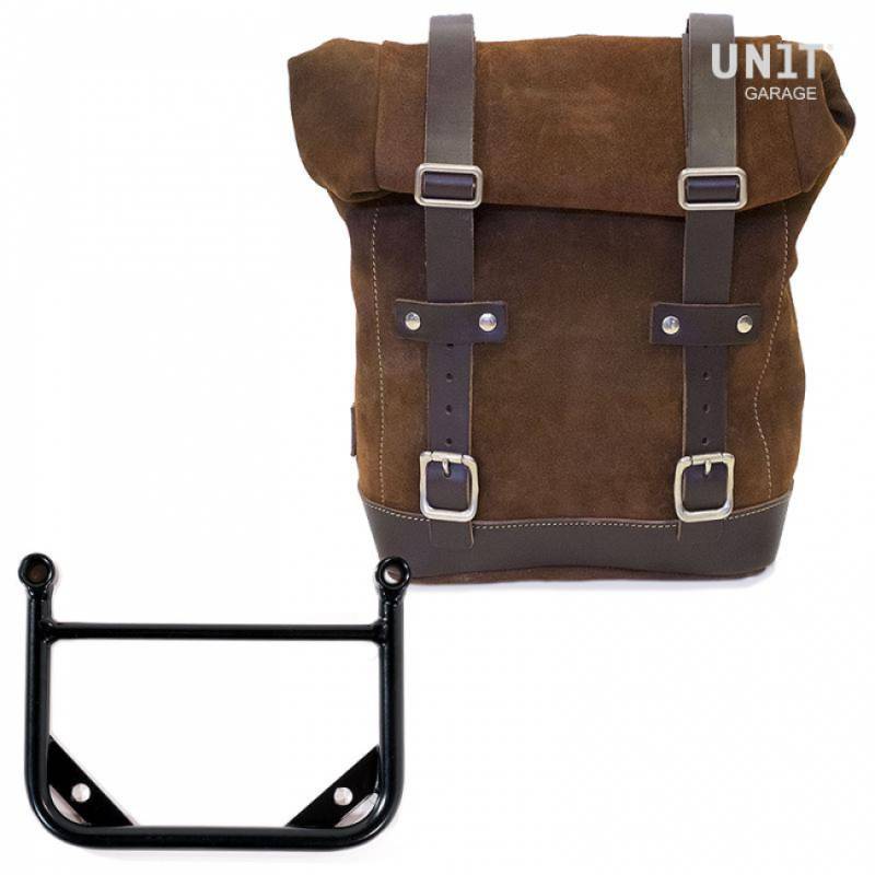 Sacoche cavalière en cuir + cadre Universel / Unit Garage Brown