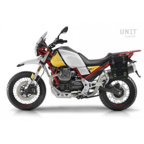 Kit sacoche cuir gauche Moto-Guzzi V85TT - Unit Garage U002+2251SX