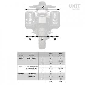 Kit valises BMW R Nine T - Unit Garage Atlas AL2C_BL+1641