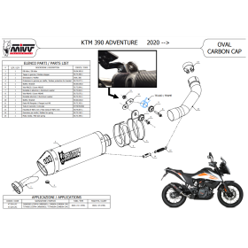 Silencieux carbone KTM 390 Adventure 2020-2021 / Oval Mivv KT.024.L3C