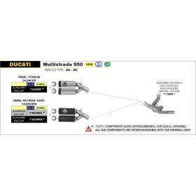 Silencieux noir Ducati Multistrada 950 - Rebel Arrow 71923RBN