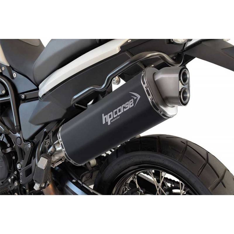 Silencieux inox noir BMW F800GS 2008-2017 / HP Corse BMW4TR1009C-AB