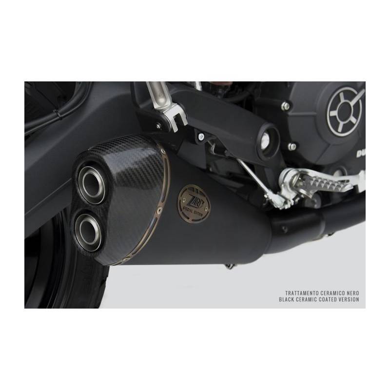 Silencieux noir Euro4 Ducati Monster 797 / Zard ZD787SSR