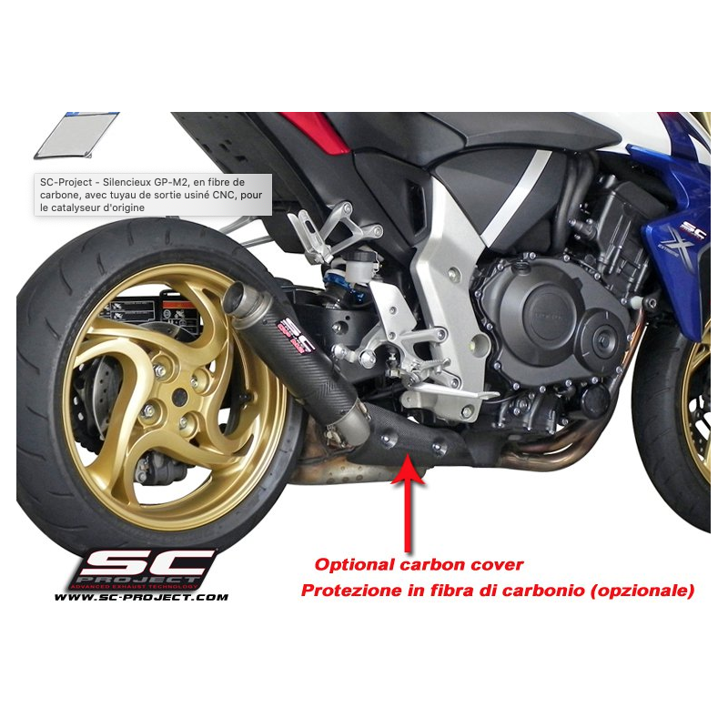 Protection carbone pour catalyseur d'origine Honda CB1000R 2011-2017 - SC Project - H01A-CP