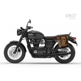 Kit sacoche gauche Triumph Bonneville T100 2017- / Unit Garage Scram Cuir