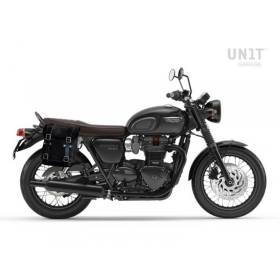 Kit sacoche droite Triumph Bonneville T100 2017- / Unit Garage Scram Cuir