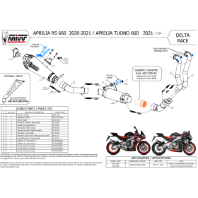 Ligne complète Carbone Aprilia RS660 / Delta Race Mivv A.013.LDRC