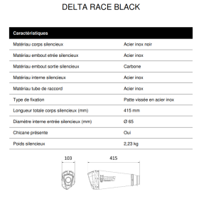 Ligne complète Inox noir Aprilia RS660 / Delta Race Mivv A.014.LDRB
