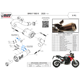 Silencieux homologué Titane BMW F900R / X-M1 MIVV B.038.LC4T